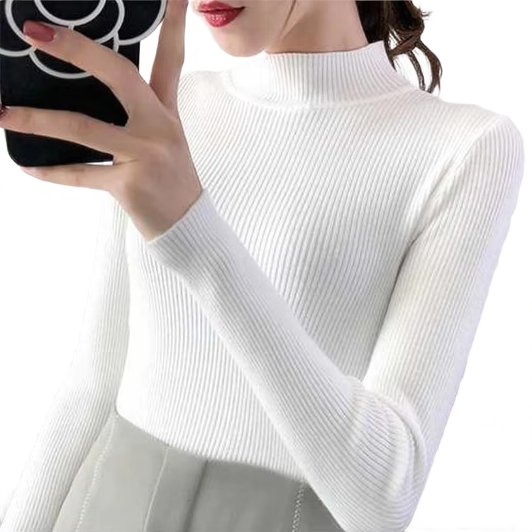 Brookmonts Women’s Mock Neck Sweater – Long Sleeve Stretch Knit Pullover