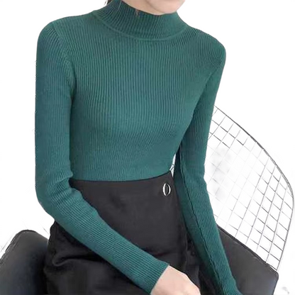 Brookmonts Women’s Mock Neck Sweater – Long Sleeve Stretch Knit Pullover