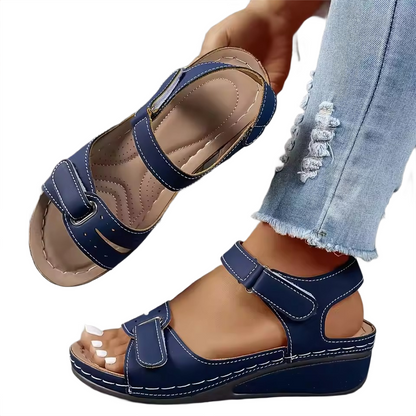 Brookmonts Women’s Open Toe Sandals – Soft Wedge Slip-On Casual Shoes
