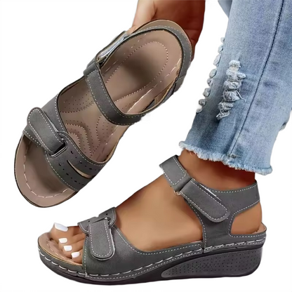 Brookmonts Women’s Open Toe Sandals – Soft Wedge Slip-On Casual Shoes