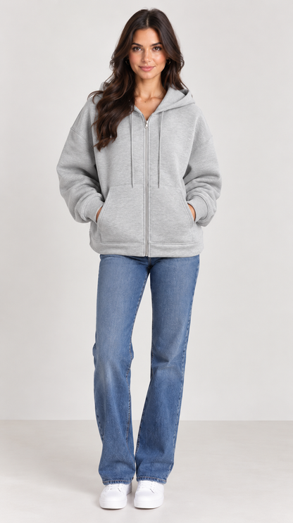 Brookmonts Women’s Oversized Hoodie Jacket – Zip-Up Casual Coat