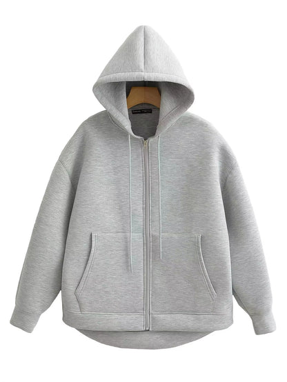 Brookmonts Women’s Oversized Hoodie Jacket – Zip-Up Casual Coat