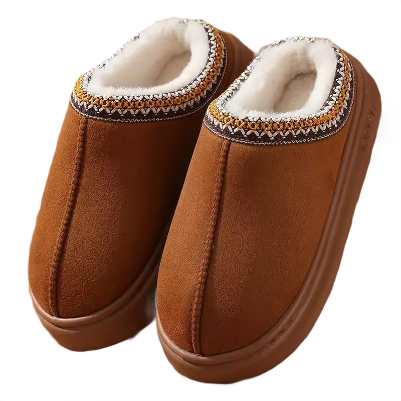 Brookmonts Women’s Plush Platform Slippers – Warm Faux Fur Winter Shoes