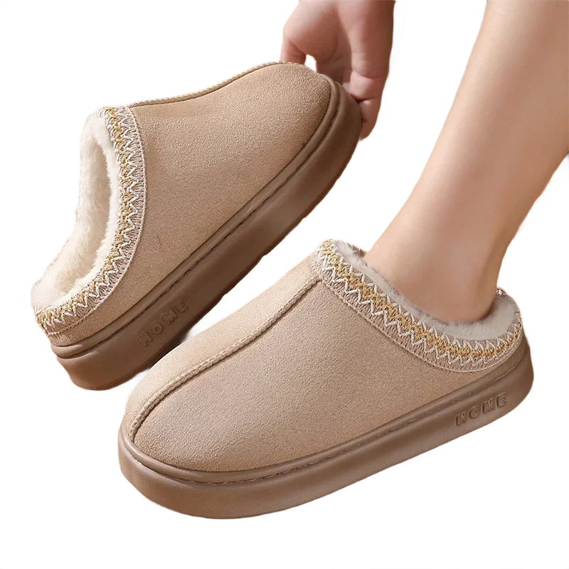 Brookmonts Women’s Plush Platform Slippers – Warm Faux Fur Winter Shoes