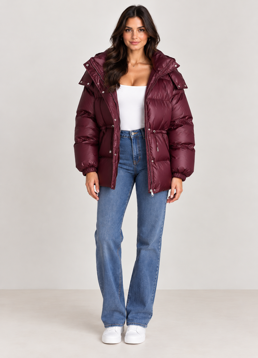 Brookmonts Women’s Quilted Puffer Jacket – Cotton-Padded Zip-Up Coat