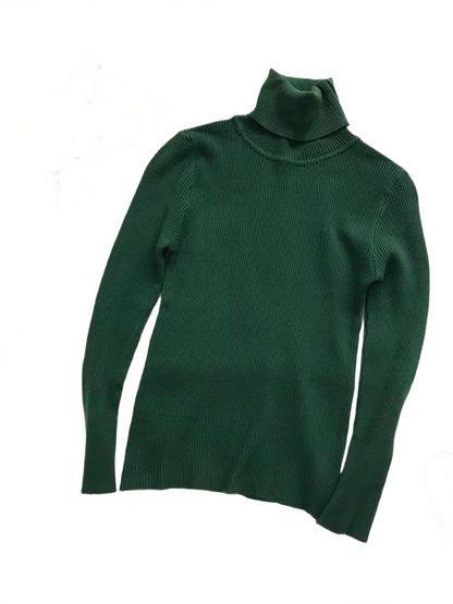 Brookmonts Women’s Ribbed Turtleneck Sweater – Slim Fit Long Sleeve