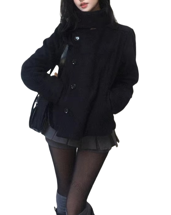 Brookmonts Women’s Turtleneck Jacket – Loose Fit Long Sleeve Coat