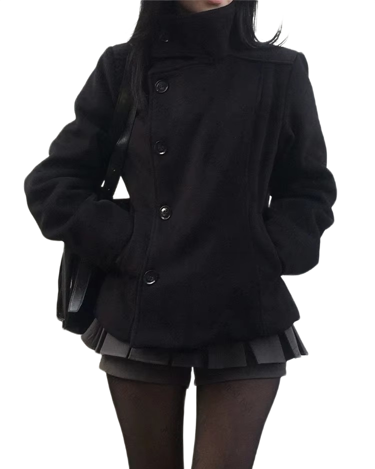 Brookmonts Women’s Turtleneck Jacket – Loose Fit Long Sleeve Coat