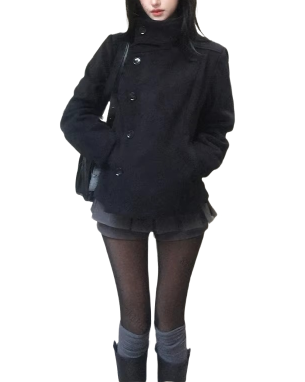 Brookmonts Women’s Turtleneck Jacket – Loose Fit Long Sleeve Coat