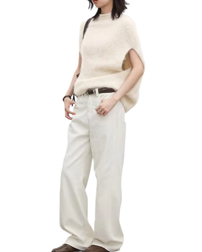 Brookmonts Women’s Turtleneck Wool Sweater – Oversized Sleeveless Pullover