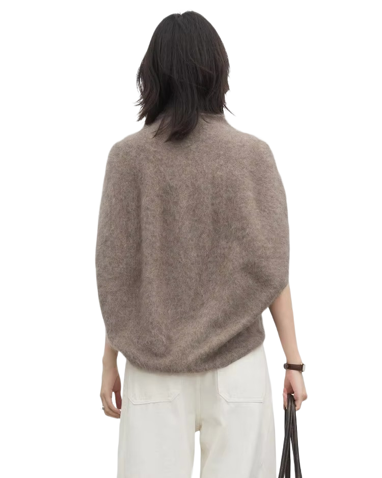 Brookmonts Women’s Turtleneck Wool Sweater – Oversized Sleeveless Pullover