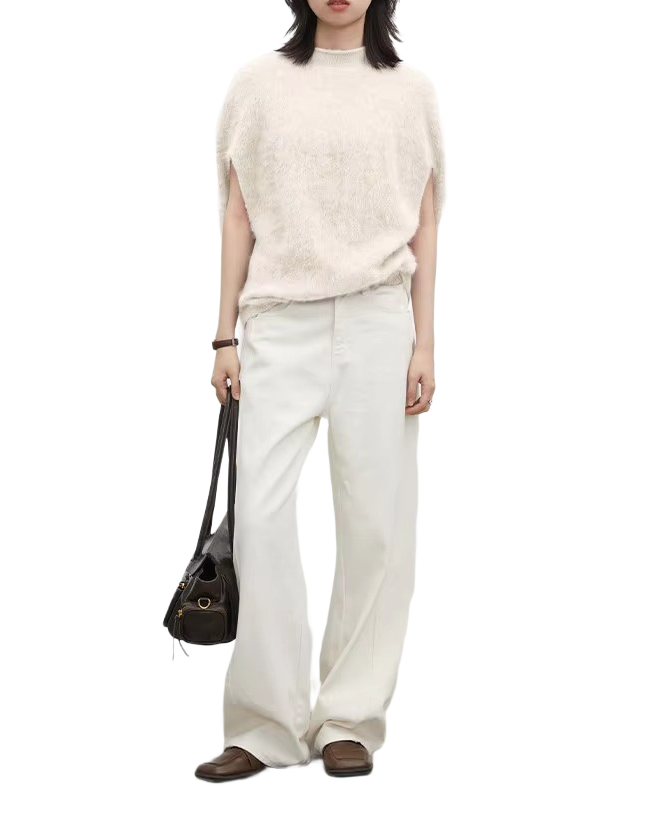 Brookmonts Women’s Turtleneck Wool Sweater – Oversized Sleeveless Pullover