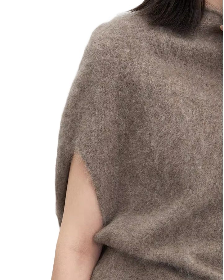 Brookmonts Women’s Turtleneck Wool Sweater – Oversized Sleeveless Pullover