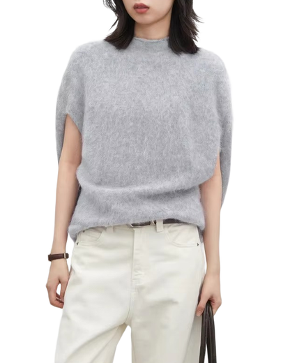 Brookmonts Women’s Turtleneck Wool Sweater – Oversized Sleeveless Pullover