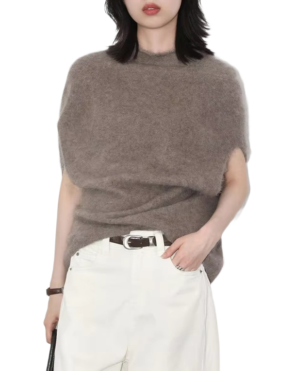 Brookmonts Women’s Turtleneck Wool Sweater – Oversized Sleeveless Pullover