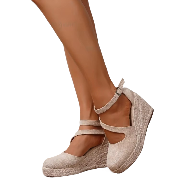Brookmonts Women’s Wedge Sandals – Espadrille Platform Buckle Summer Shoes