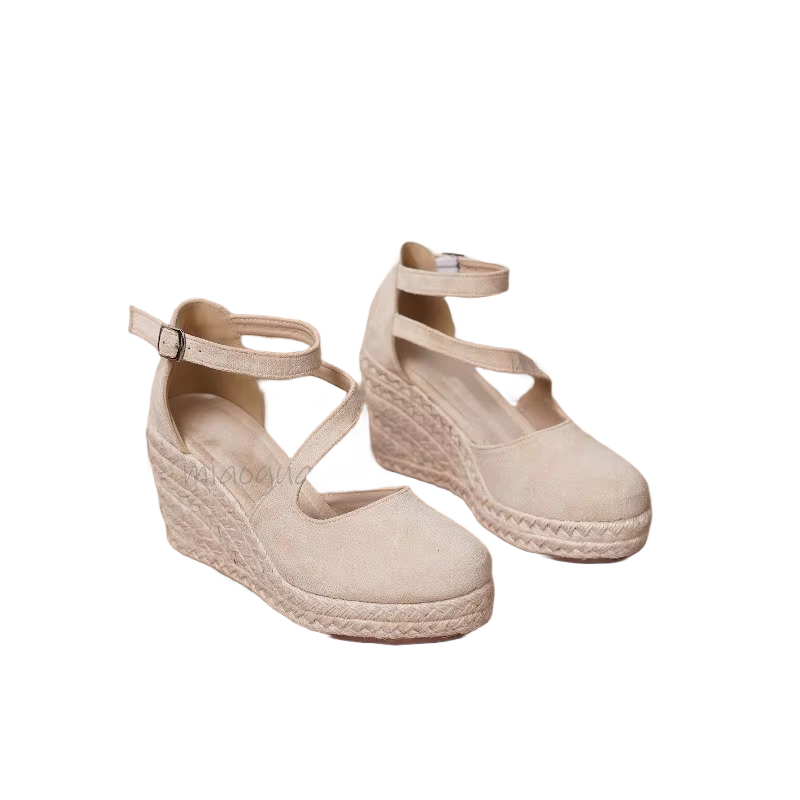 Brookmonts Women’s Wedge Sandals – Espadrille Platform Buckle Summer Shoes