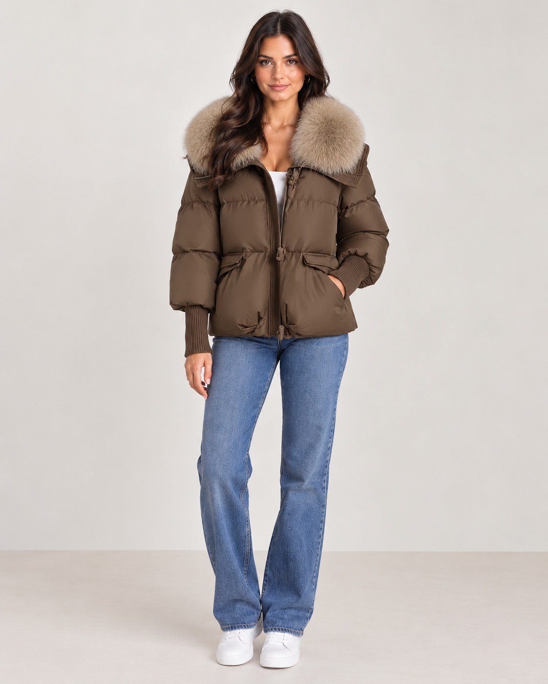 Brookmonts Women’s Winter Padded Coat – Thick Cotton Parka with Fur Collar