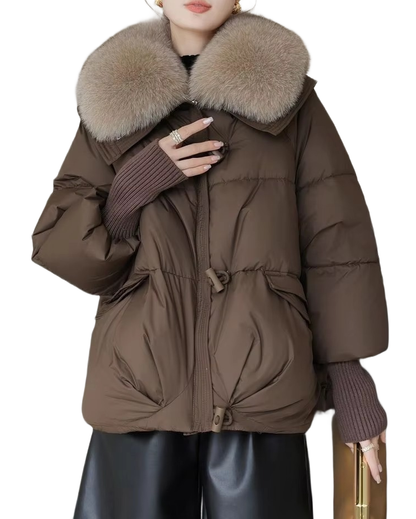 Brookmonts Women’s Winter Padded Coat – Thick Cotton Parka with Fur Collar
