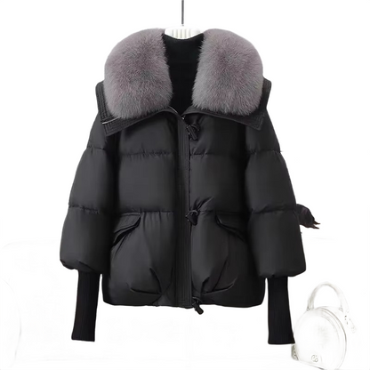 Brookmonts Women’s Winter Padded Coat – Thick Cotton Parka with Fur Collar