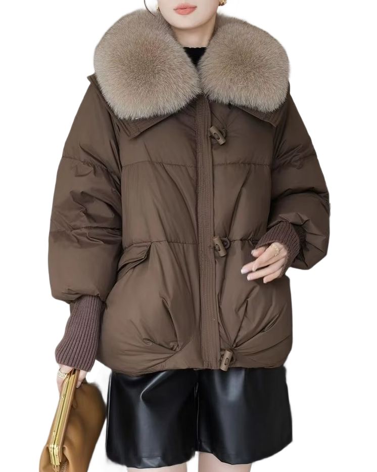 Brookmonts Women’s Winter Padded Coat – Thick Cotton Parka with Fur Collar