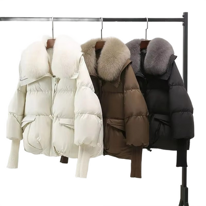 Brookmonts Women’s Winter Padded Coat – Thick Cotton Parka with Fur Collar