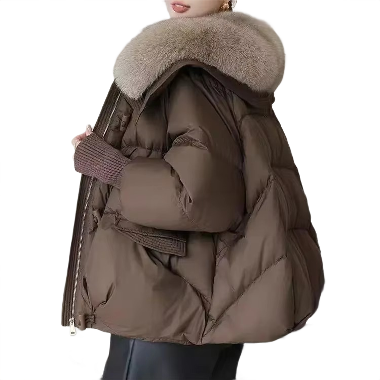 Brookmonts Women’s Winter Padded Coat – Thick Cotton Parka with Fur Collar