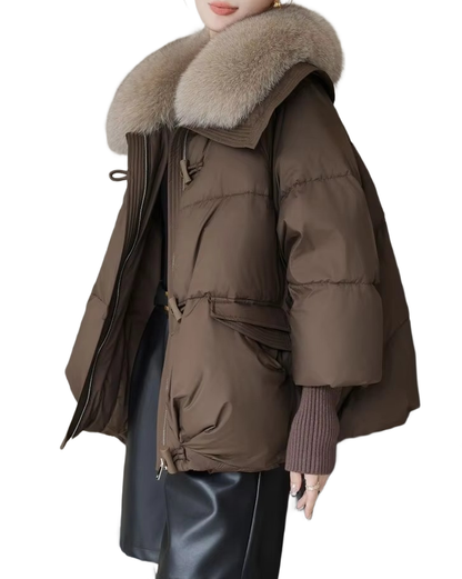 Brookmonts Women’s Winter Padded Coat – Thick Cotton Parka with Fur Collar