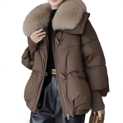 Brookmonts Women’s Winter Padded Coat – Thick Cotton Parka with Fur Collar