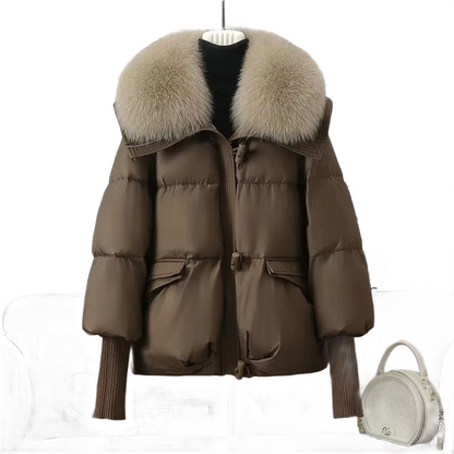 Brookmonts Women’s Winter Padded Coat – Thick Cotton Parka with Fur Collar