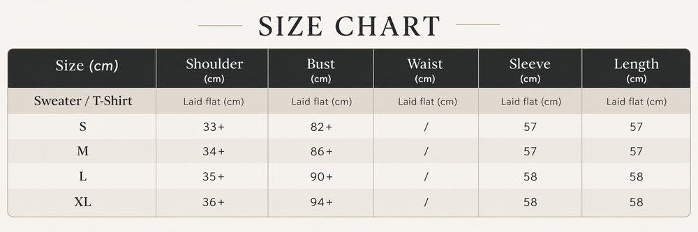 Elara Women's Plush Lined Turtleneck Sweater – Slim Fit Knit Size Chart