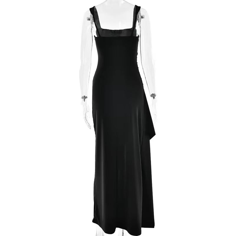 Brookmonts Women’s Maxi Dress – Spaghetti Strap Backless Split A-Line