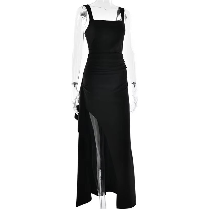 Brookmonts Women’s Maxi Dress – Spaghetti Strap Backless Split A-Line