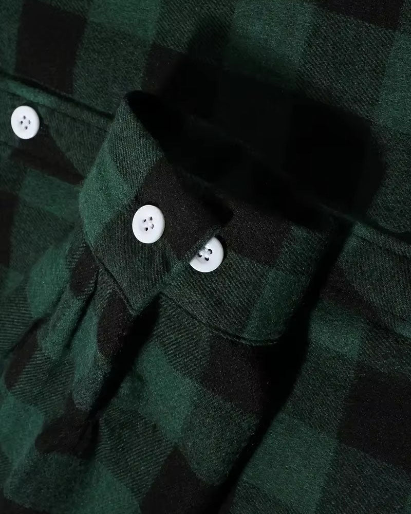 Brookmonts Men’s Flannel Shirt – Brushed Plaid Long Sleeve Relaxed Fit