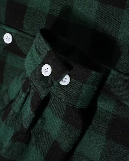 Brookmonts Men’s Flannel Shirt – Brushed Plaid Long Sleeve Relaxed Fit