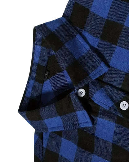 Brookmonts Men’s Flannel Shirt – Brushed Plaid Long Sleeve Relaxed Fit
