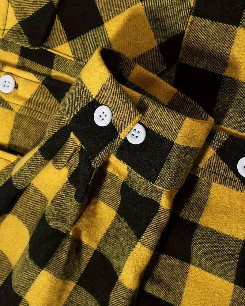 Brookmonts Men’s Flannel Shirt – Brushed Plaid Long Sleeve Relaxed Fit