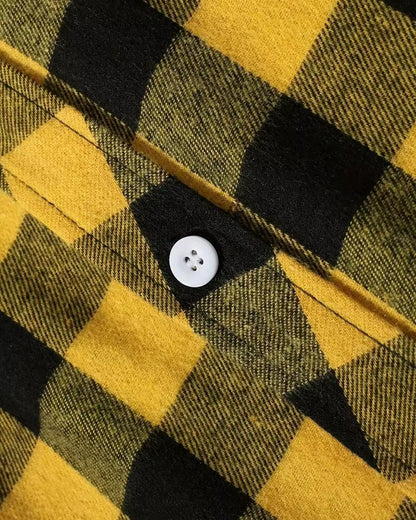 Brookmonts Men’s Flannel Shirt – Brushed Plaid Long Sleeve Relaxed Fit