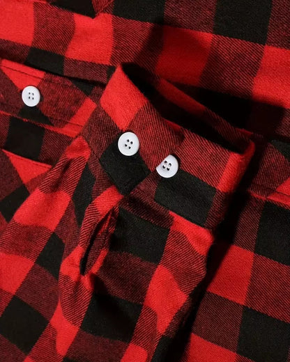 Brookmonts Men’s Flannel Shirt – Brushed Plaid Long Sleeve Relaxed Fit