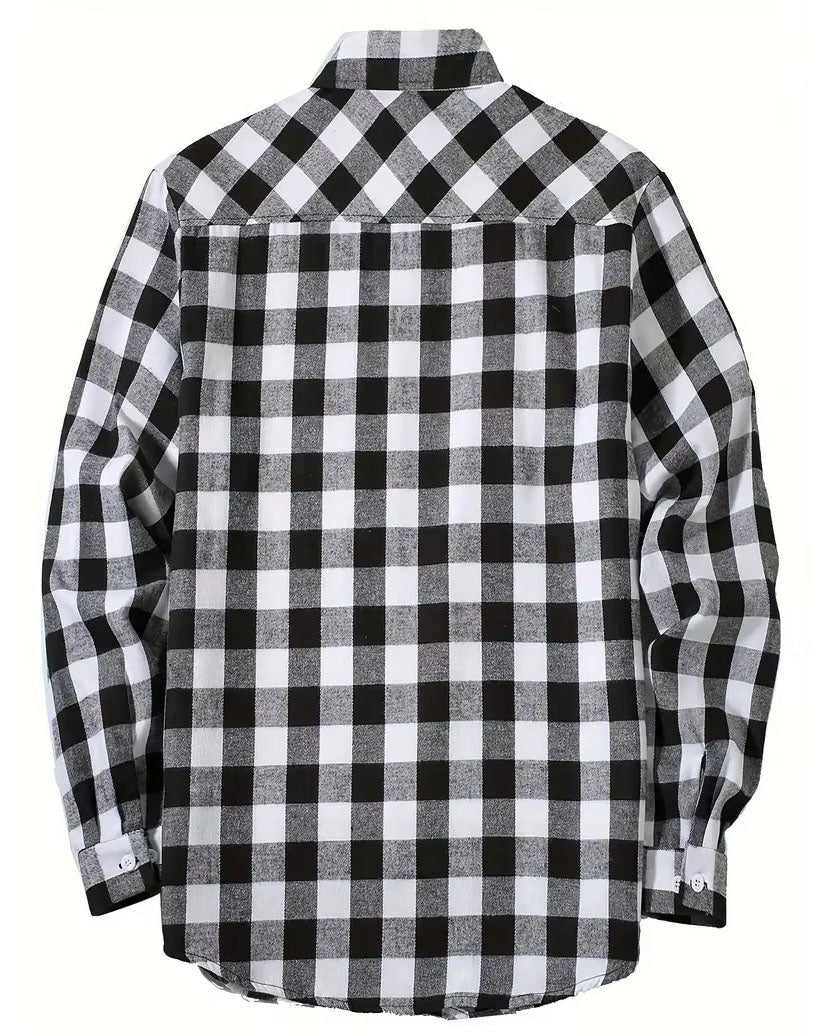 Brookmonts Men’s Flannel Shirt – Brushed Plaid Long Sleeve Relaxed Fit