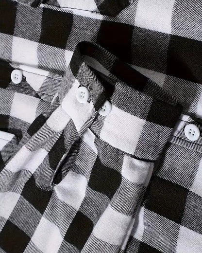 Brookmonts Men’s Flannel Shirt – Brushed Plaid Long Sleeve Relaxed Fit