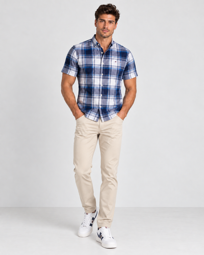 Brookmonts Men’s Flannel Shirt – Brushed Plaid Long Sleeve Relaxed Fit