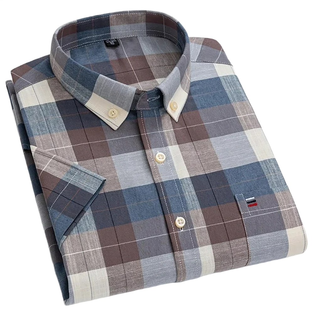 Brookmonts Men’s Flannel Shirt – Brushed Plaid Long Sleeve Relaxed Fit