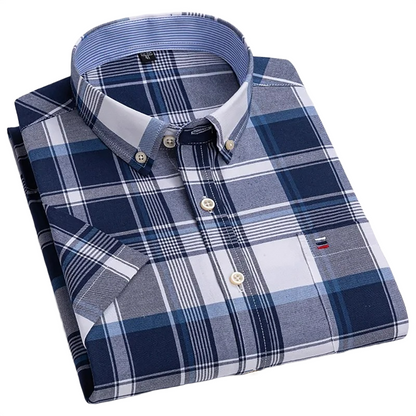 Brookmonts Men’s Flannel Shirt – Brushed Plaid Long Sleeve Relaxed Fit