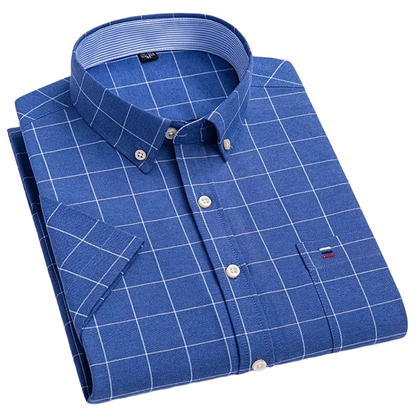 Brookmonts Men’s Flannel Shirt – Brushed Plaid Long Sleeve Relaxed Fit