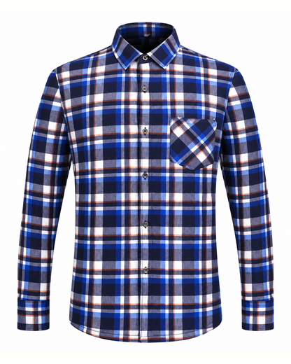 Brookmonts Men’s Flannel Shirt – Warm Fur Lined Long Sleeve Plaid