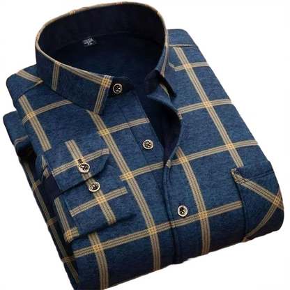 Brookmonts Men’s Flannel Shirt – Warm Fur Lined Long Sleeve Plaid