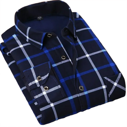 Brookmonts Men’s Flannel Shirt – Warm Fur Lined Long Sleeve Plaid