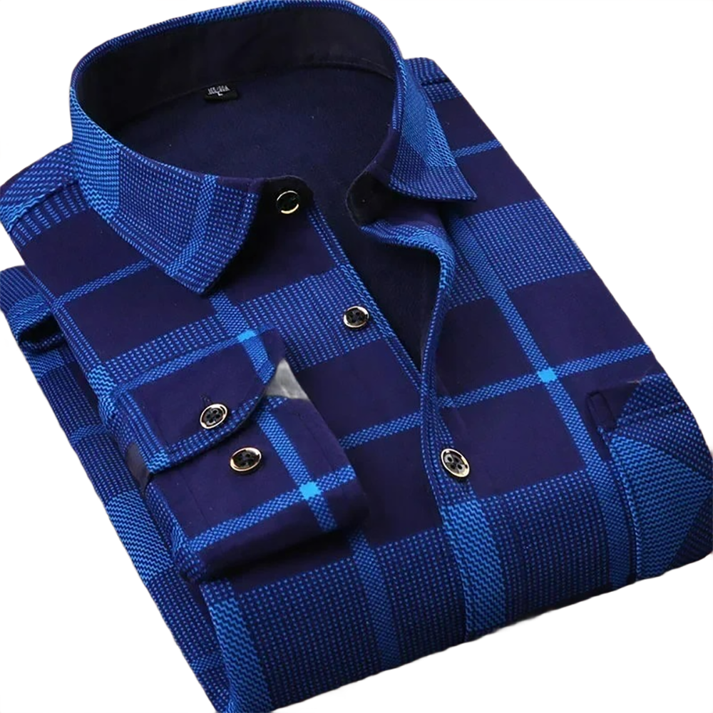 Brookmonts Men’s Flannel Shirt – Warm Fur Lined Long Sleeve Plaid