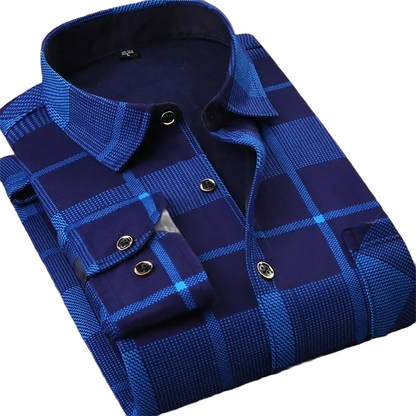Brookmonts Men’s Flannel Shirt – Warm Fur Lined Long Sleeve Plaid